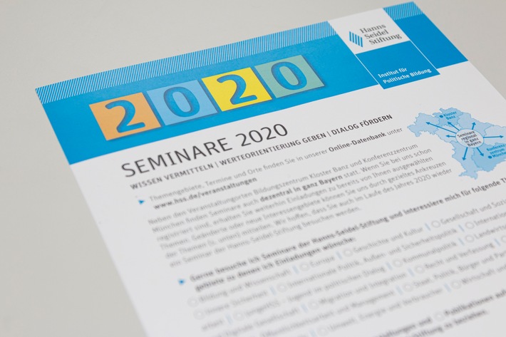 Politische Bildung - weiter ein großes Thema auch in 2020 / Hanns-Seidel-Stiftung mit bayernweiten Angeboten