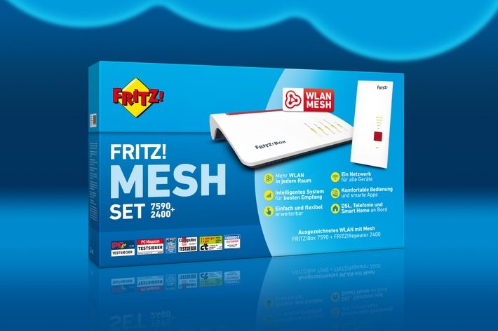 Neues FRITZ! Mesh Set 7590+2400 für schnelles Internet und noch mehr WLAN-Power