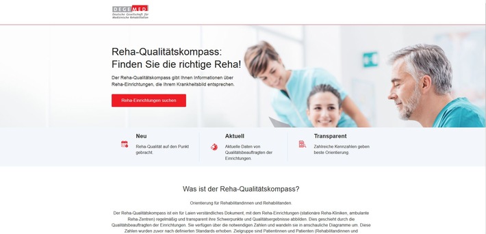 DEGEMED startet Portal für Reha-Qualitätskompass / Dieser Kompass gibt Patientinnen und Patienten Orientierung bei der Einrichtungssuche