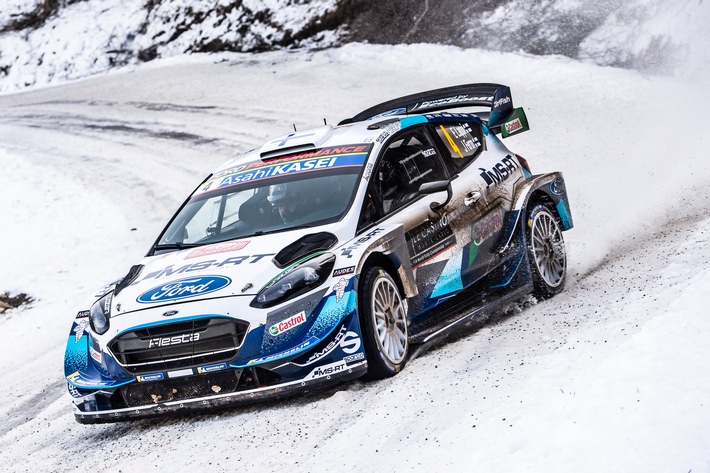 Ford Fiesta WRC fährt bei der WM-Rallye Monte-Carlo auf Rang vier