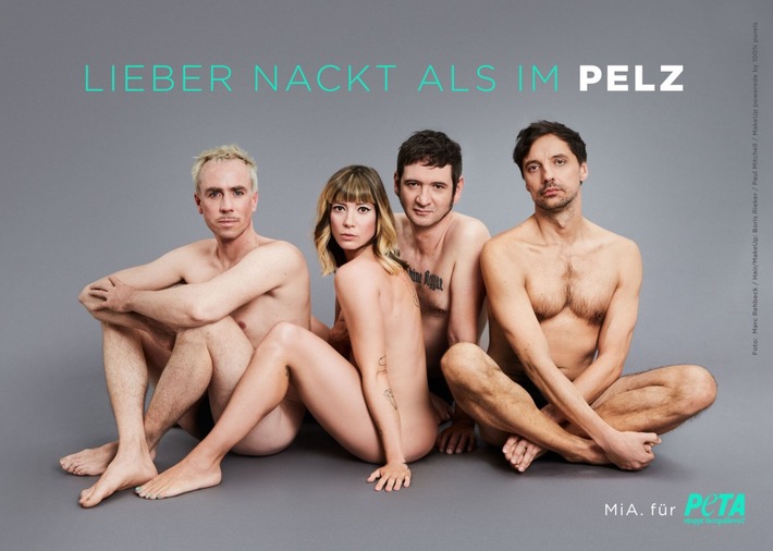 Elektropop-Band MiA. lässt für PETA die Hüllen fallen: "Lieber nackt als im Pelz"