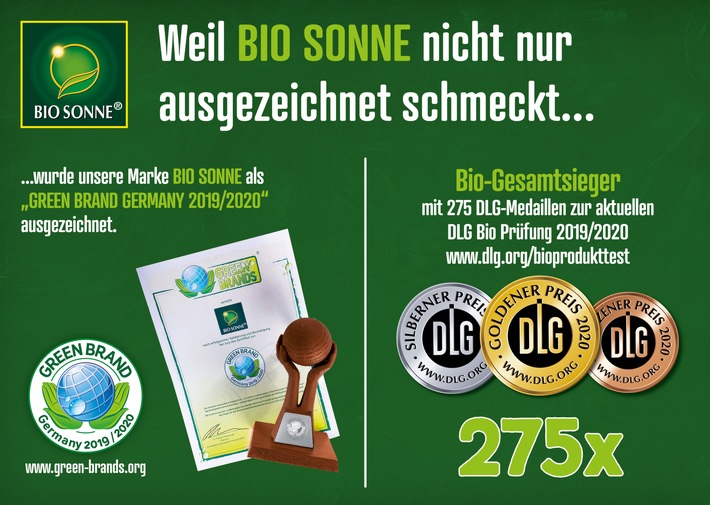 NORMA: BIO SONNE bekommt auf der BIOFACH 275mal Edelmetall - und wird zusätzlich zur Green Brand Germany ausgezeichnet / Nürnberger Lebensmittel-Discounter zweimal an der Spitze der Bio-Welt