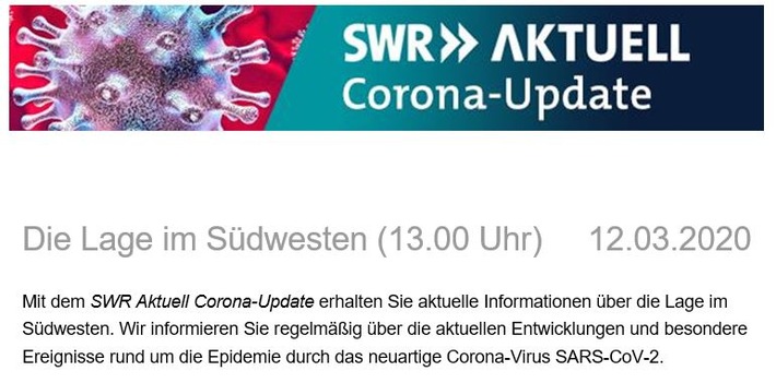 SWR Aktuell Corona-Newsletter