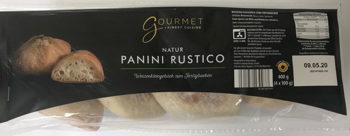 Produktrückruf „Panini Rustico, Sorte Natur“
