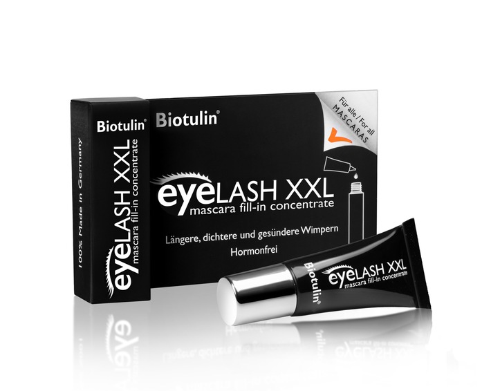 Kosmetik neu erfunden - Mascara wird zum Wimpern Booster / Biotulin präsentiert eyeLASH XXL als FILL-IN für jeden Mascara