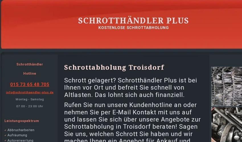 Kostenlose Schrottabholung und Schrottentsorgung in Troisdorf 