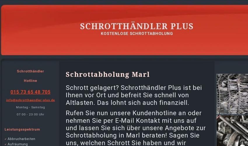 Kostenlose Schrottabholung in Marl durch professionelle Schrotthändler in Marl