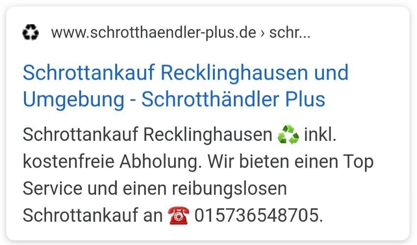 Schrottankauf Recklinghausen zahlen wir gute Preise _Mit der Schrottankauf_plus