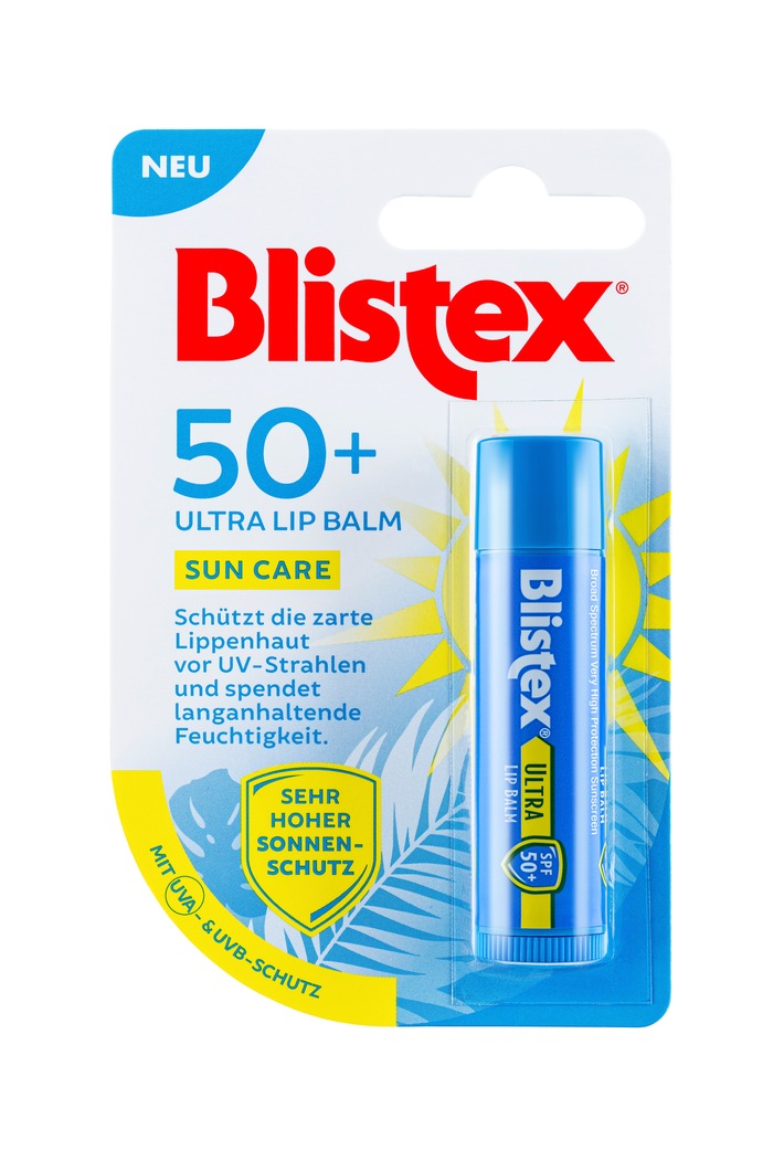 Von der Sonne geküsst: Der neue Blistex Sun 50+ Ultra bietet sehr hohen Sonnenschutz für die empfindliche Lippenhaut