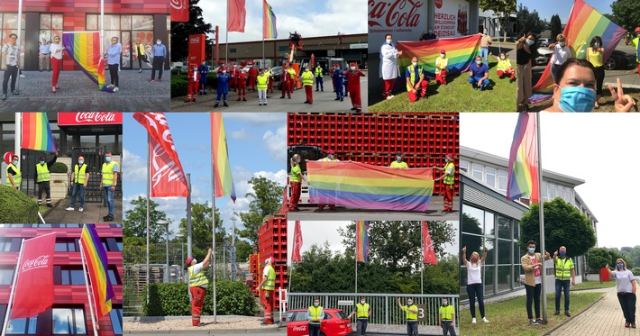 Coca-Cola hängt die PRIDE-Flagge hoch / Mitarbeitende von Coca-Cola Deutschland zeigen ihre Unterstützung der LGBTIQ-Gemeinschaft an mehr Orten als je zuvor