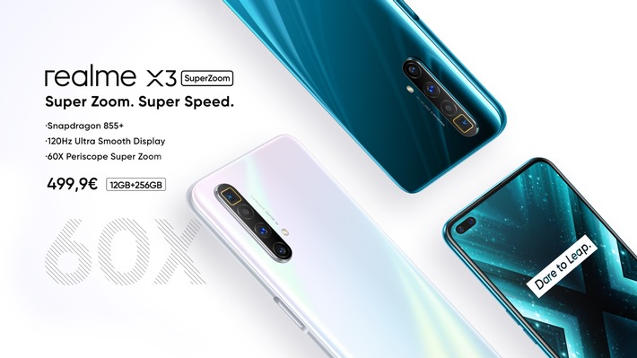 realme bringt X3 SuperZoom Smartphone mit 60X Periscope-Zoom auf den deutschen Markt