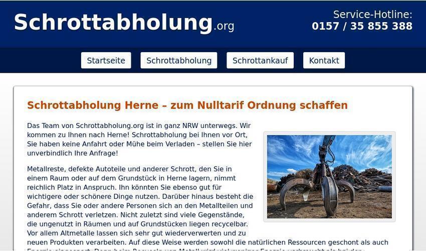 Schrotthändler bieten für den Schrott gutes Geld Schrottabholung in Herne