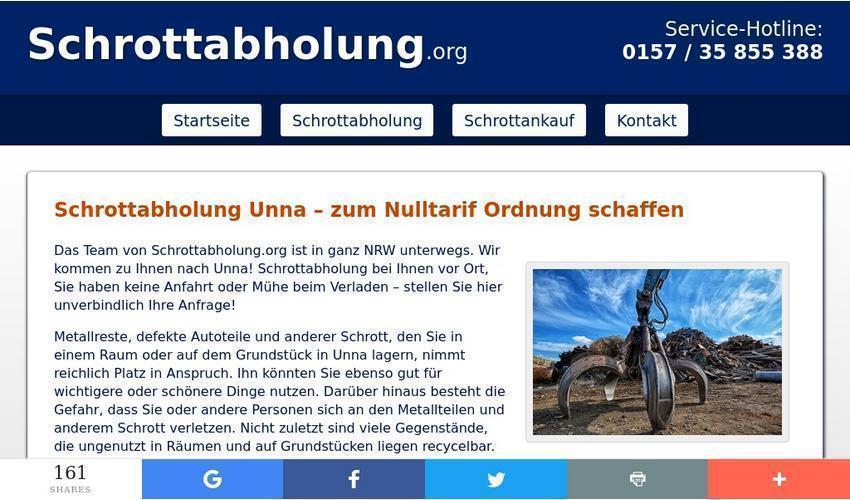 Professionelles Recycling spezialisiert sind - Schrottabholung in Unna