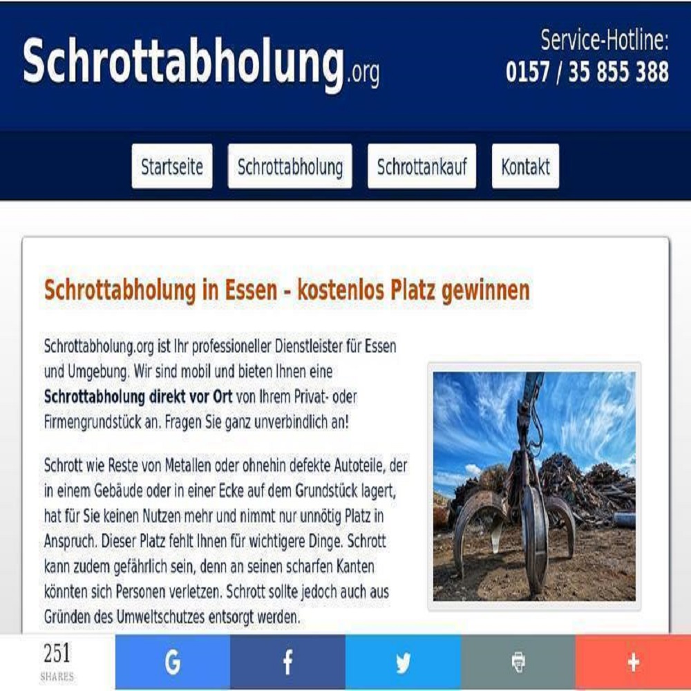 Schrott zu entsorgen - kostenlose Schrottabholung in Essen