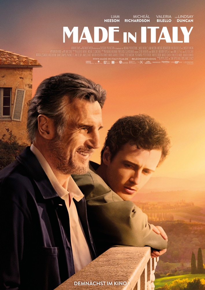 Liam Neeson und Sohn Micheál Richardson in der Feelgood-Komödie „Made in Italy“ / Kinostart am 3. September 2020