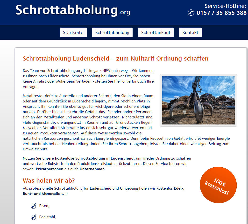 Die auf professionelles Recycling spezialisiert sind - Schrottabholung Lüdenscheid