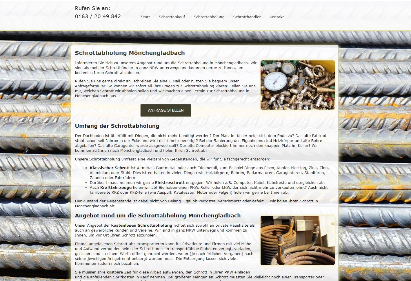 Schrottabholung Mönchengladbach – wertvolles Altmetall Verkaufen