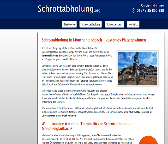 Schrottabholung in Mönchengladbach: Unkompliziert und spezialisiert über Schrottabholung.org