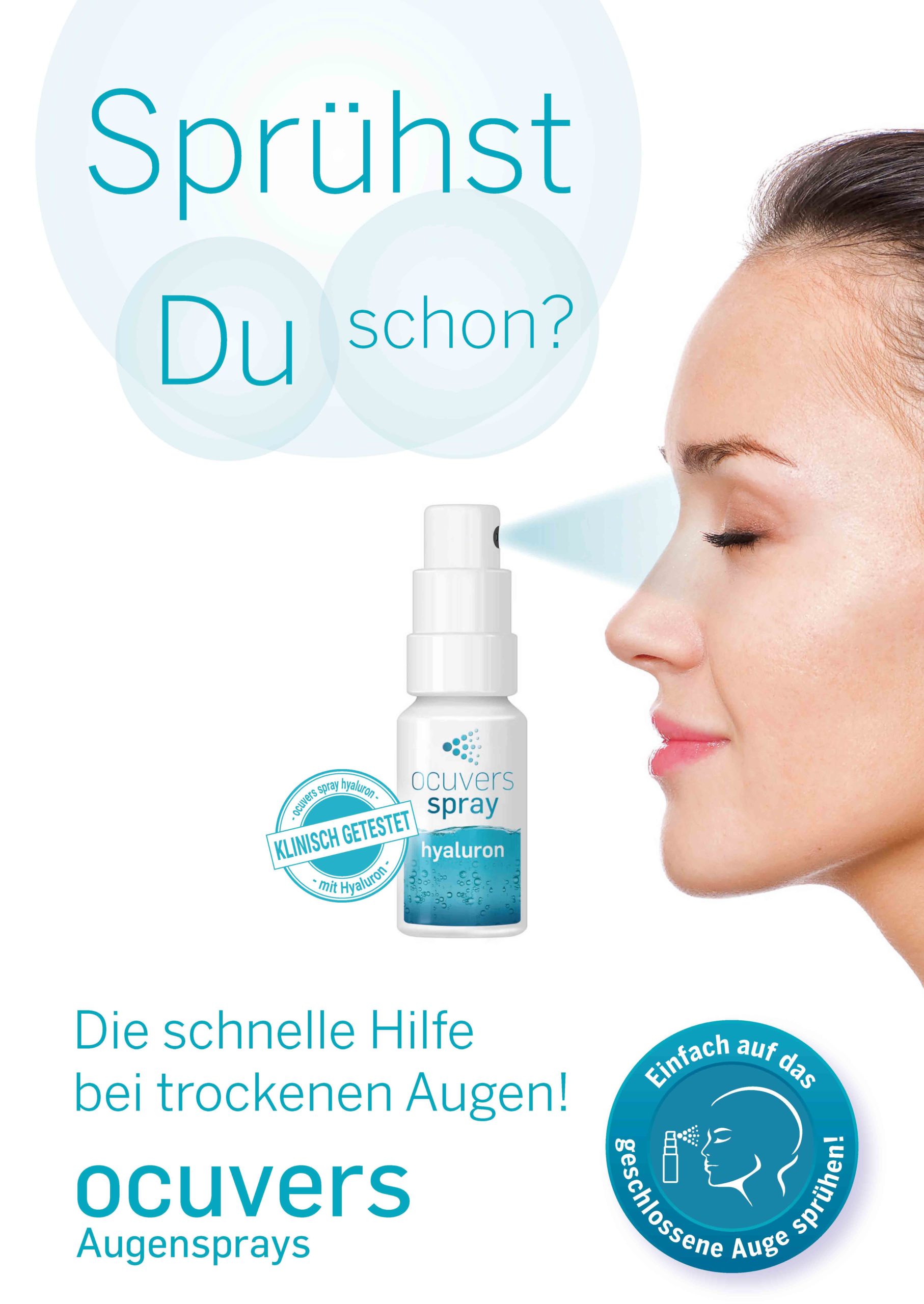 Einfach.Sauber.Sicher. ocuvers Augensprays bieten eine hygienische Anwendung in der Corona-Krise