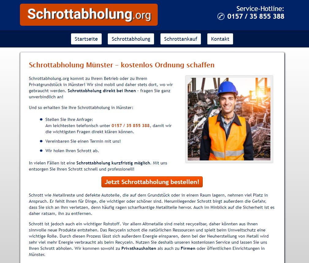 Schrottabholung Münster – ein Team für optimale Lösungen