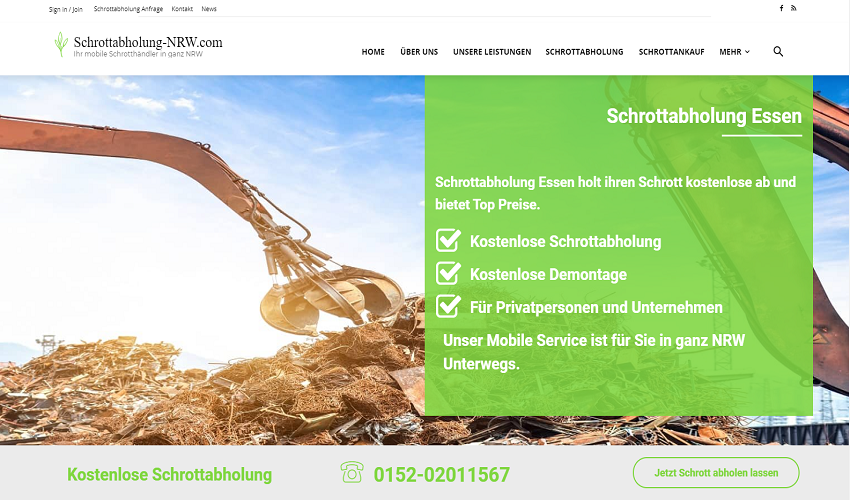Schrottabholung Essen - Metallschrott - Schrottdemontage & Schrottankauf