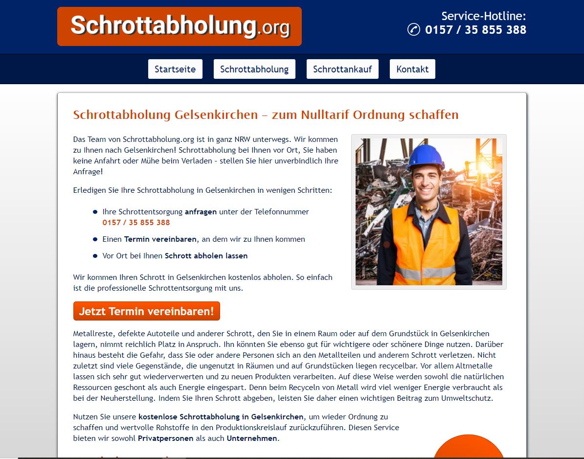 Schrottabholung Gelsenkirchen durch Profi, Vorteile einer professionellen Schrottentsorgung.