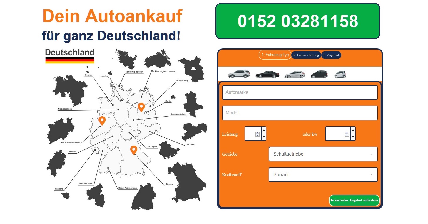 Web-Präsenz des Autoankauf Filderstadt eine Eingabemaske bereit, mit deren Hilfe ein vorläufiger Wert für den Gebrauchtwagen ermittelt werden kann.