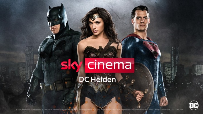 Sky Cinema DC Helden: Superman, Wonder Woman, die Justice League und der Joker in ihren Hits exklusiv bei Sky und Sky Ticket