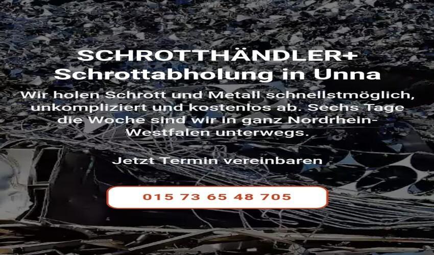 Schrottabholung Unna - Wir holen Schrott und Metall schnellstmöglich kostenlos ab