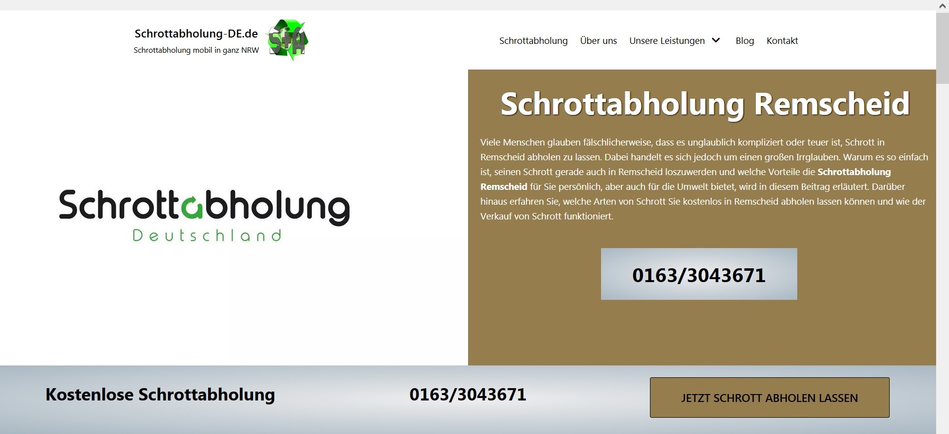 Kostenlose Schrottabholung in ganz Nordrhein-Westfalen - Online Altmetall verkaufen Bottrop