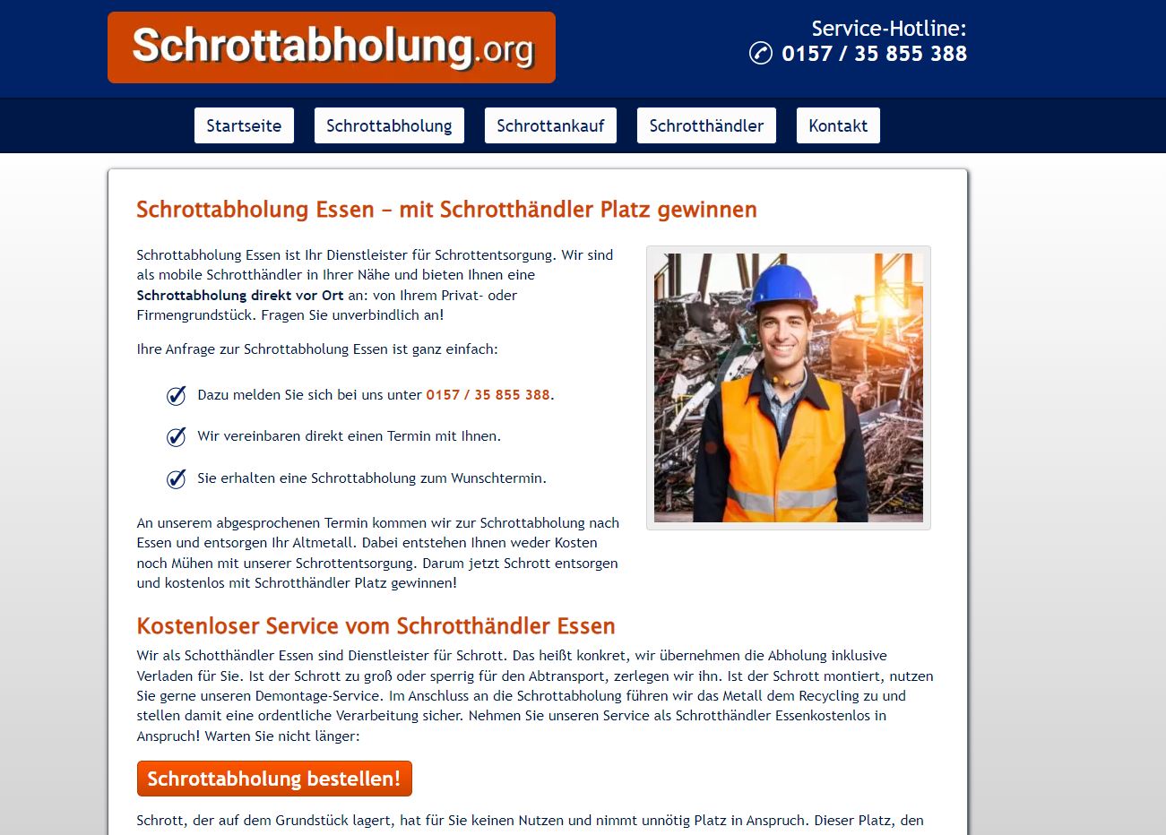 Schrotthändler in Essen arbeitet hochprofessionell