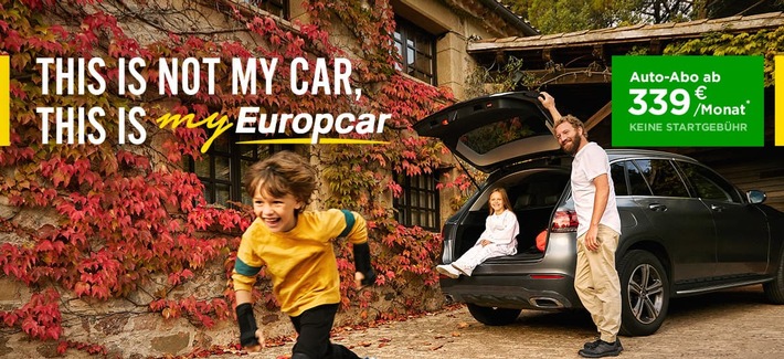 "This is not my car, this is myEuropcar": Europcar startet neues Auto-Abo für Privatkunden in Deutschland