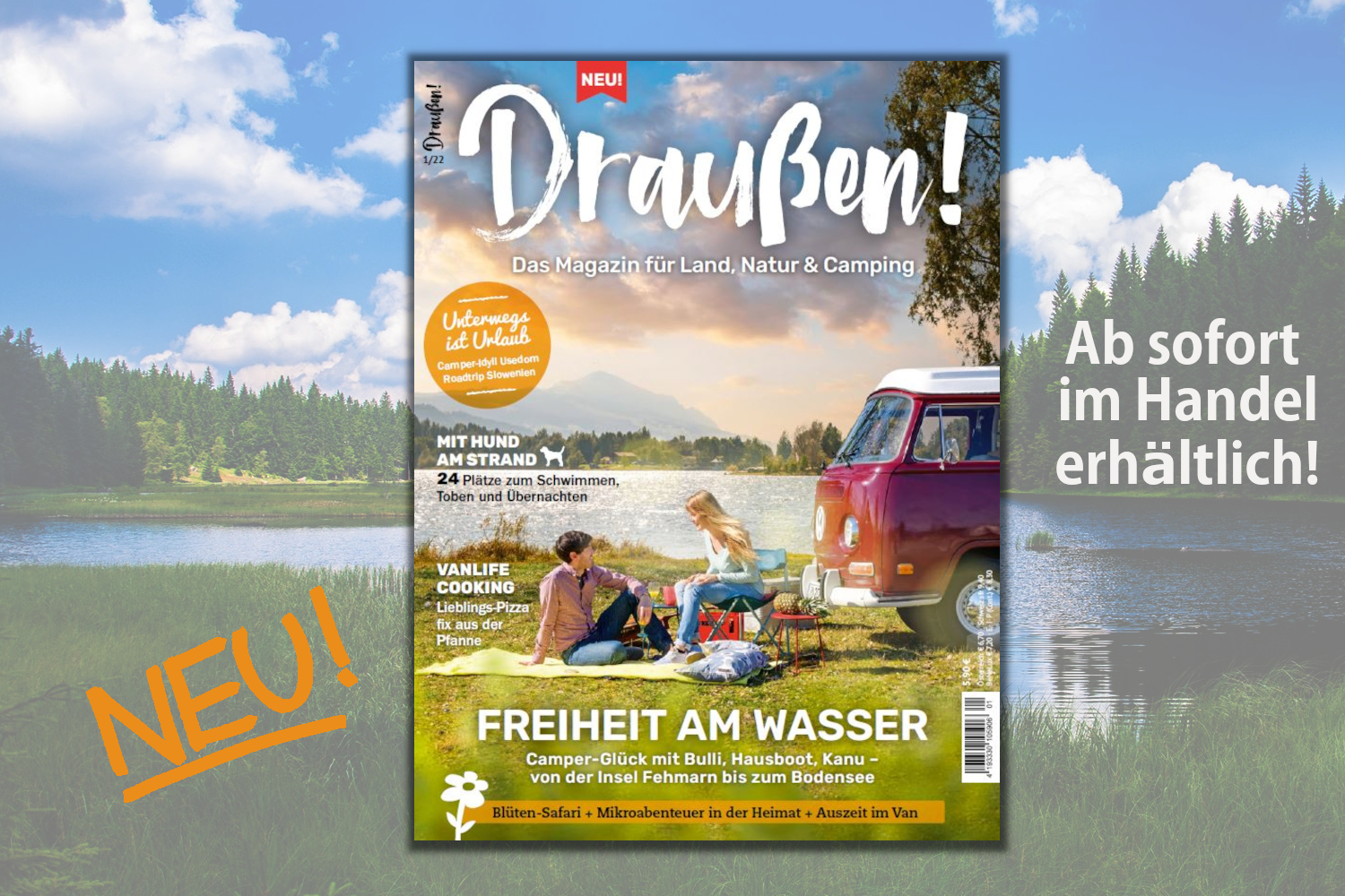 Lust auf Land-Camping: Die neue „Draußen!“ führt ans Wasser