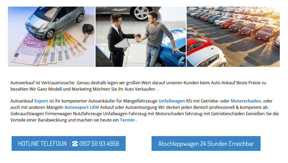 Autoankauf Nordhorn kauft Gebrauchtwagen mit Mängel und ohne TÜV
