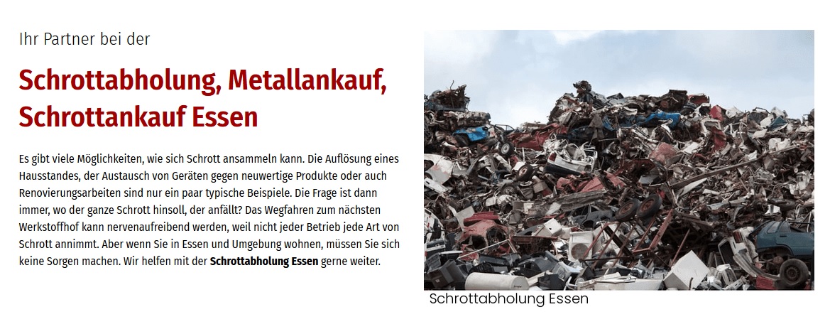 Schrottabholung Essen - Wichtiger Schutz von Ressourcen: das Schrott-Recycling