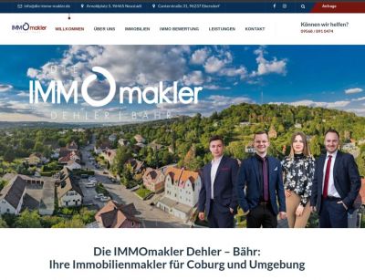 Erfolgreicher Immobilienmakler für Coburg: Die IMMOmakler Dehler - Bähr