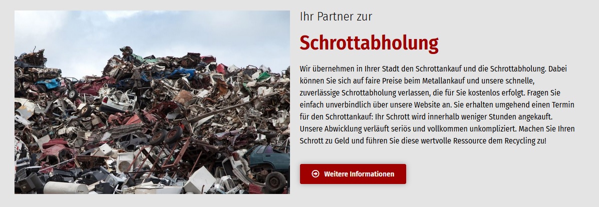 Schrottabholung Ahaus genießt in der Schrott-Recycling-Branche einen hervorragenden Ruf