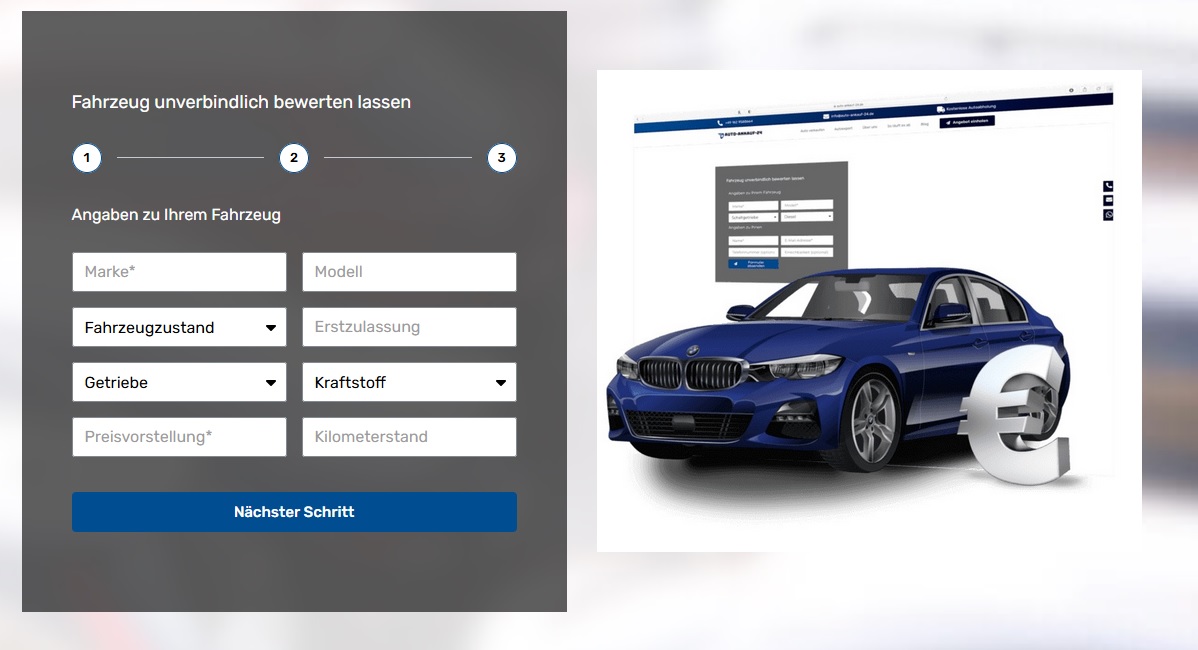 Verkaufen Sie Ihren Gebrauchtwagen noch heute in nur drei Schritten! Kostenlose Onlinebewertung und Abmeldung inklusive mit Autoankauf Wuppertal