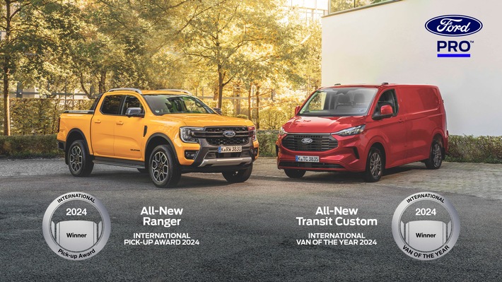 Ford Pro’s Doppelpack: Transit Custom als Transporter des Jahres, Ranger holt Pick-up-Award