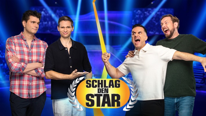 Titel: Schlag den Star;
Person: Lutz van der Horst; Fabian Köster; Özcan Cosar; Bastian Bielendorfer;
Copyright: Joyn/Steffen Z. Wolff;
Fotograf: Steffen Z Wolff;
Bildredakteur: Nadine Vaders;
Dateiname: 3292718.jpg;
Rechtehinweis: Dieses Bild darf honorarfrei für redaktionelle Zwecke und nur im Rahmen der Programmankündigung verwendet werden. Andere Veröffentlichungen sind nur nach Rücksprache und ausdrücklicher Genehmigung der Seven.One Entertainment Group GmbH möglich. Nicht für EPG! Verwendung nur mit vollständigem Copyrightvermerk. Das Foto darf nicht verändert, bearbeitet und nur im Ganzen verwendet werden. Es darf nicht archiviert werden. Es darf nicht an Dritte weitergeleitet werden. Aneinanderreihung/Zusammenlegung/Kopplung von Bildern zum Zweck der Erstellung von Slide-Shows o.ä. nicht gestattet; Verbindung/Einfügen/Anfügen von Werbung nicht gestattet. Das Bild kann KI generierte Elemente enthalten.
Bei Fragen: foto@seven.one
Voraussetzung für die Verwendung dieser Programmdaten ist die Zustimmung zu den Allgemeinen Geschäftsbedingungen der Presselounges der Sender der Seven.One Entertainment Group GmbH. / Weiterer Text über ots und www.presseportal.de/nr/25171 / Die Verwendung dieses Bildes für redaktionelle Zwecke ist unter Beachtung aller mitgeteilten Nutzungsbedingungen zulässig und dann auch honorarfrei. Veröffentlichung ausschließlich mit Bildrechte-Hinweis.
